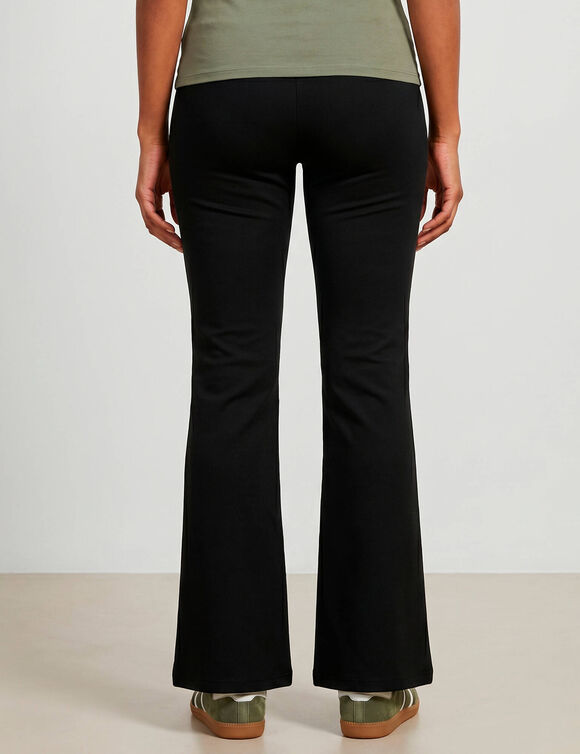 Legging flare taille haute, molleton chaud sp&eacute;cial froid (noir)
