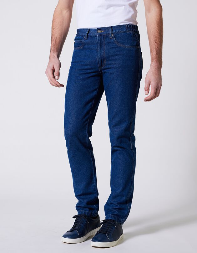 Jeans met elastische tailleband opzij - binnenpijplengte 72 cm (stone)