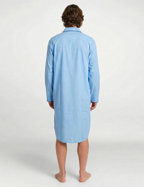 Liquette pyjama unie popeline coton (bleu ciel)
