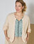 Paletotvest met lange mouwen, patenttricot (lichtbeige)