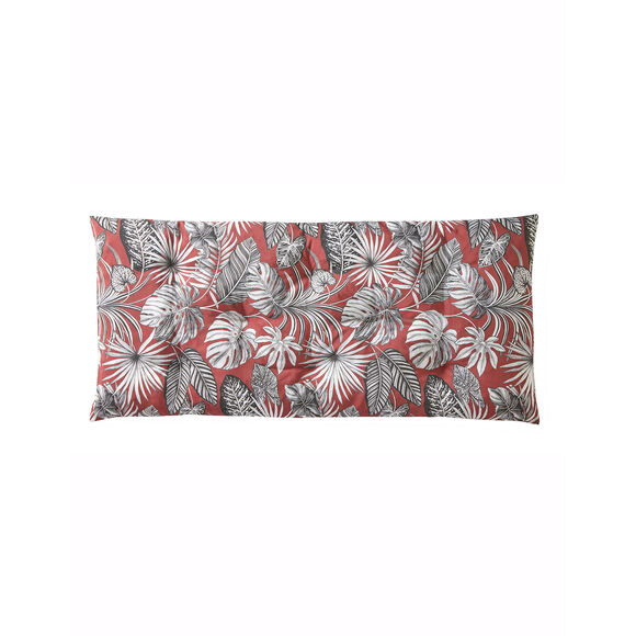 Lang decoratief kussen in katoen, tropical print (terracotta)