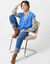 Mouwloos vest met knopen, patenttricot (lavendelblauw)
