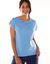 Effen T-shirt met knoopdetail, jerseytricot (blauw)