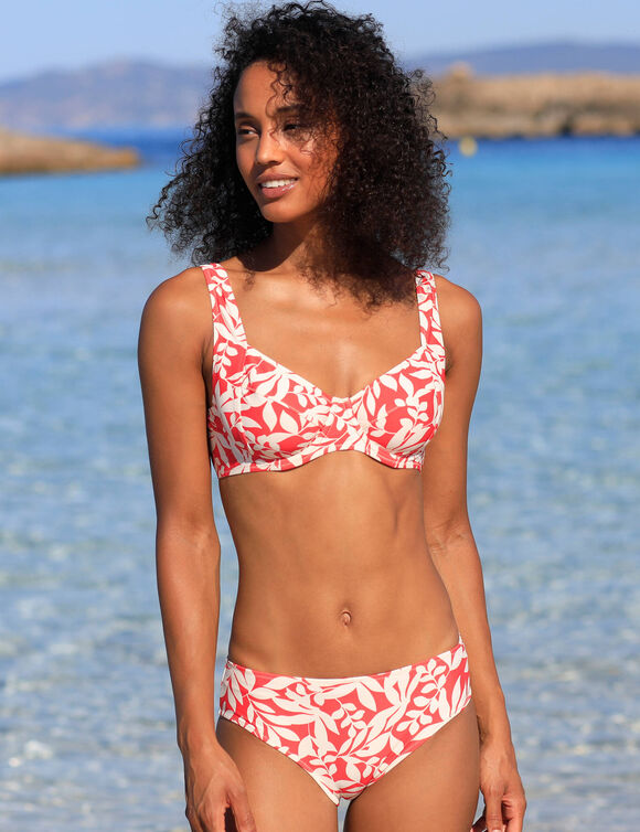 Haut de maillot de bain avec armatures Linao - forme balconnet (grenadine / &eacute;cru)