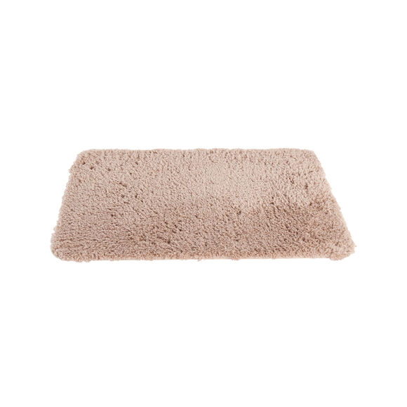 Tapis de bain uni moelleux microfibre (beige)