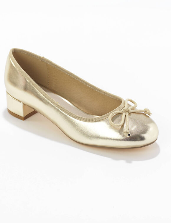 Ballerina's met klein hakje (goudkleurig)