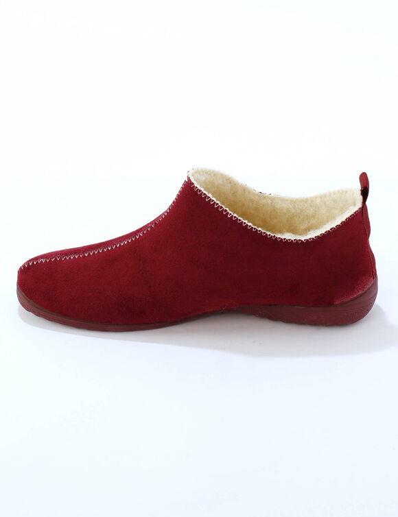 Chaussons bottillons fourr&eacute;s, su&eacute;dine (bordeaux)