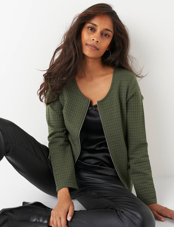 Veste matelassée zippée (kaki)