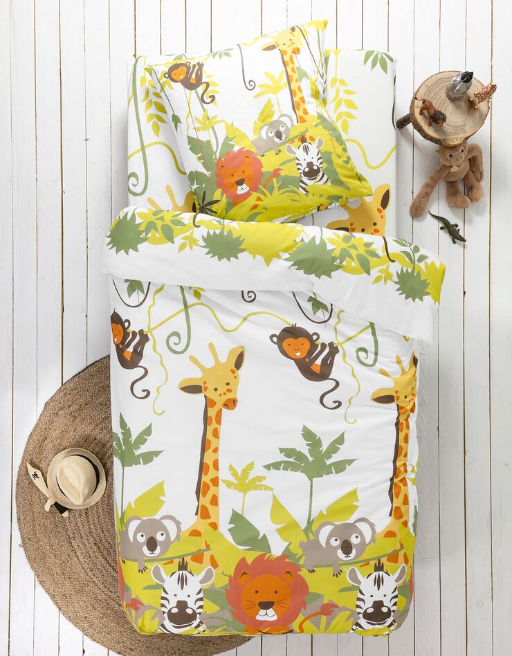 Bedlinnen voor kinderen Jungle, met dierenprint, voor 1 persoon - katoen, beige Bedlinnen voor kinderen Jungle, met dierenprint, voor 1 persoon - katoen, beige, hi-res image number 0
