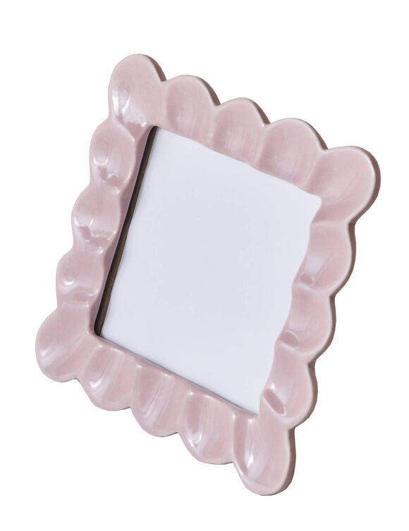 Cadre photo c&eacute;ramique carr&eacute; rose  (rose)