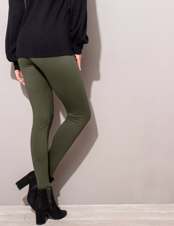 Legging taille &eacute;lastiqu&eacute;e - lot de 2 (kaki / noir)