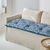 Long coussin d&eacute;co imprim&eacute; feuillage (bleu)