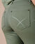 Pantalon sculptant, 5 poches (vert mousse)