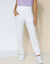 Pantalon blousant taille élastiquée, lin coton (blanc)