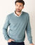 Pull uni col V (aqua chin&eacute;)