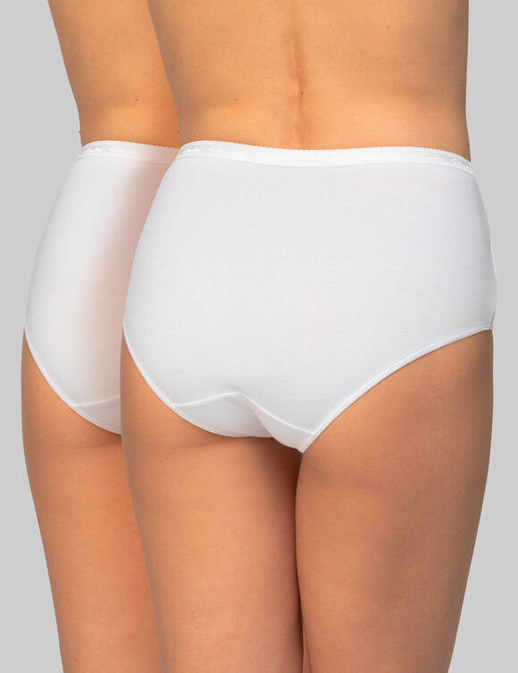 Culotte coton biologique(**) forme midi - lot de 2 (blanc)