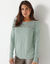 T-shirt met ronde hals en lange mouwen in kant (amandel groen)