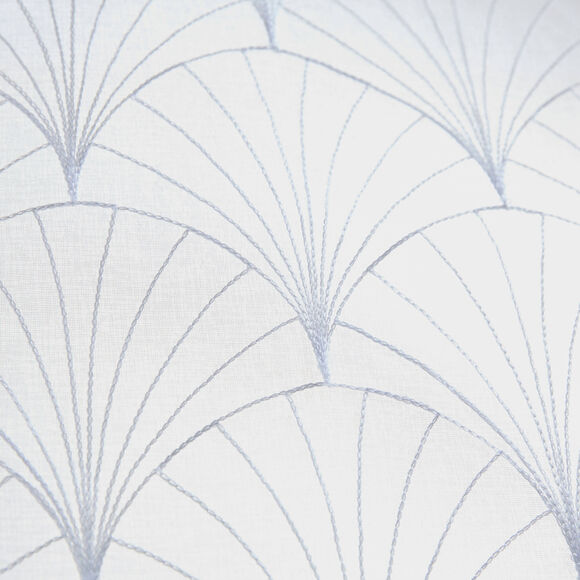 Vitrage droit brod&eacute; motif art d&eacute;co - la paire (blanc)