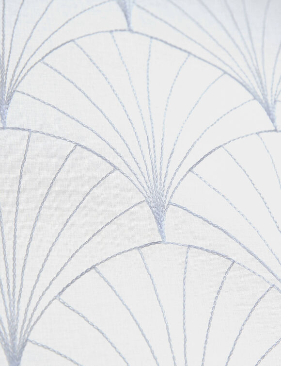 Vitrage droit brod&eacute; motif art d&eacute;co - la paire (blanc)