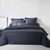 Linge de lit uni coton (bleu encre)