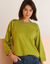 Pull col bateau manches 3/4 (vert mousse)