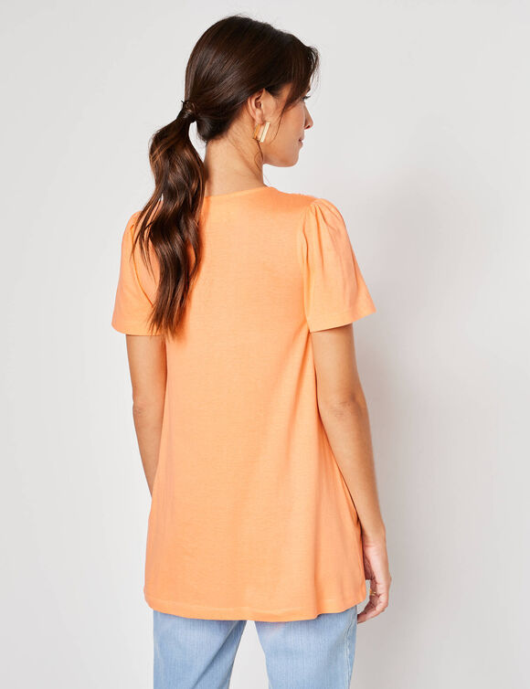 T-shirt macram&eacute; manches courtes (mangue)