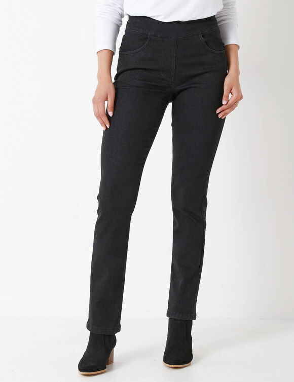 Jegging droit denim ultra stretch (black)
