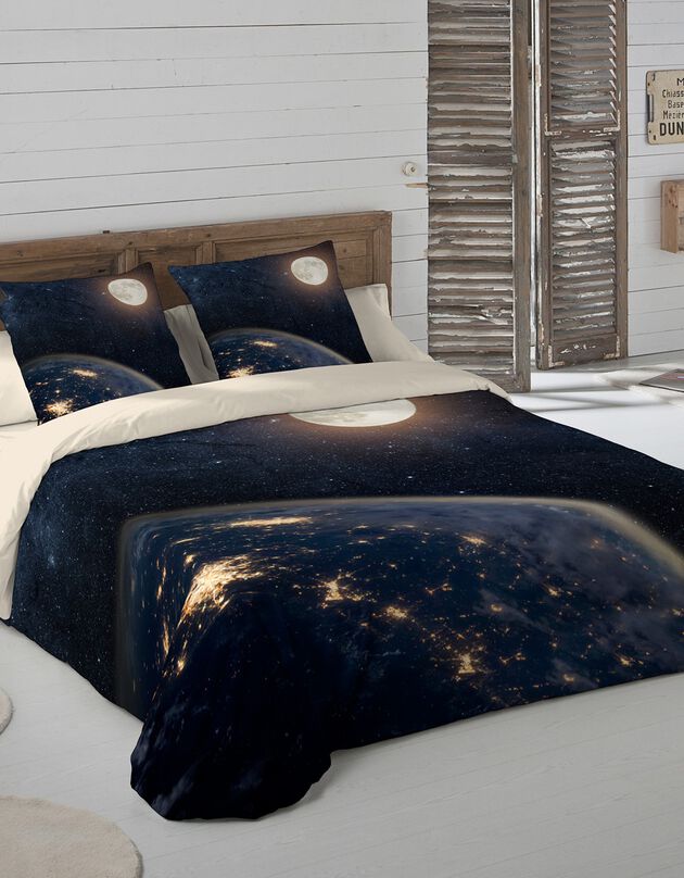 Bedlinnen Univers, in katoen (zwart)