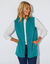 Fleece jasje met rits, zonder mouwen (eendenblauw)