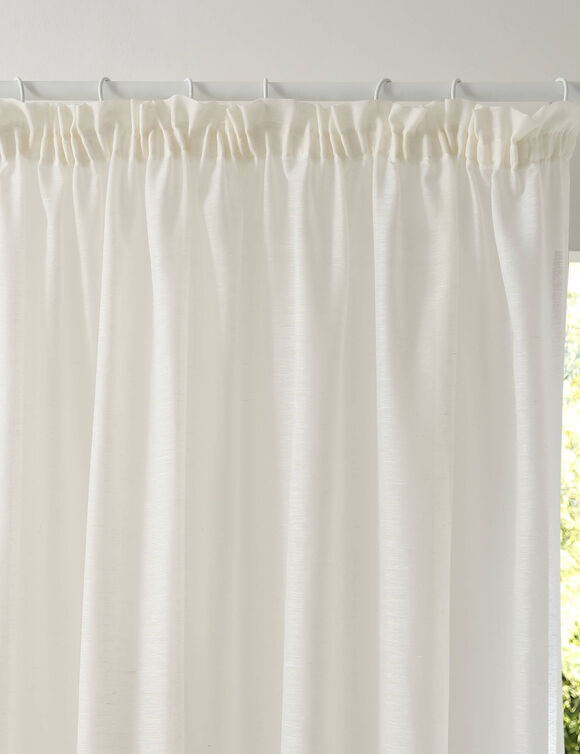 Panneau lin polyester base plomb&eacute;e finition galon fronceur (cr&egrave;me)