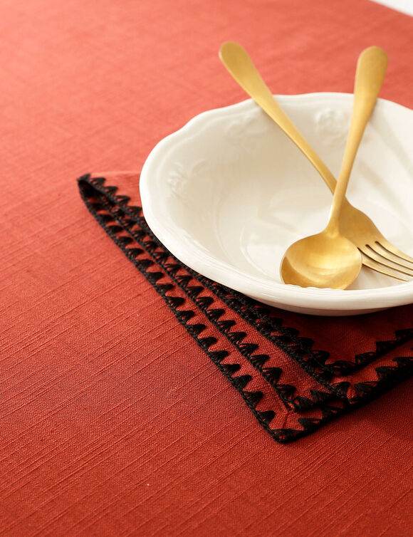Nappe unie coton finition fantaisie (terracotta)