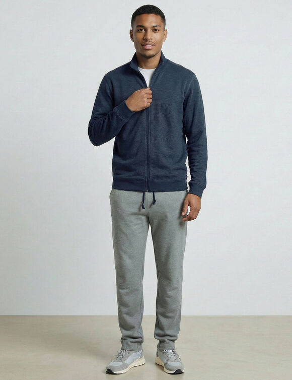 Sweat enti&egrave;rement zipp&eacute; uni (marine)