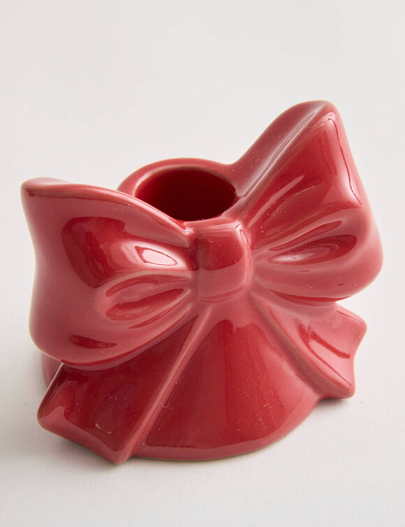 Keramische kaarsenhouder in de vorm van een &bdquo;knoop&ldquo; &ndash; set van 2 (rood)