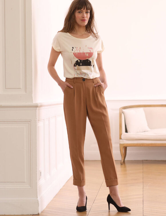 Pantalon 7/8ème fuselé fluide (caramel)