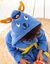 Peignoir de bain enfant Pin-pon à capuche éponge coton - 340g/m2 (bleu dur)