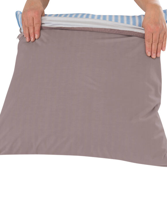 Taie d’oreiller imperméable Tencel® (taupe)