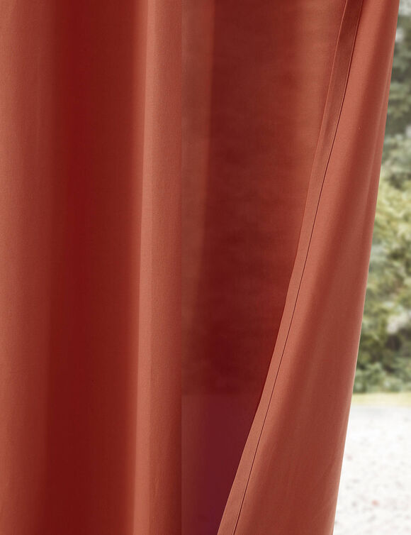 Rideau bachette uni tamisant oeillets (terracotta)