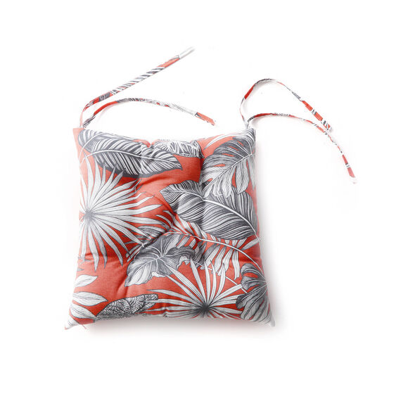 Galette de chaise imprimé tropical - lot de 2 (terracotta)