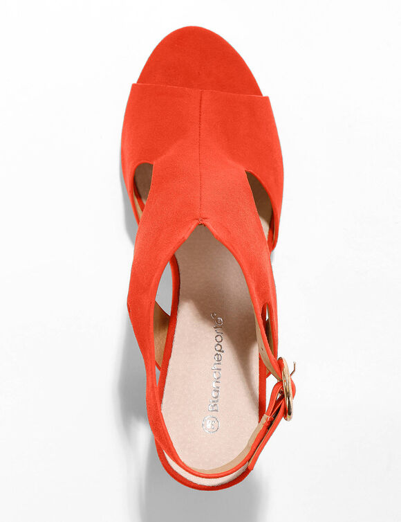 Sandales enveloppantes à talon bois (orange)