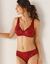 Soutien-gorge forme crois&eacute;e imprim&eacute; animalier brod&eacute; Olbia - sans armatures (bordeaux)