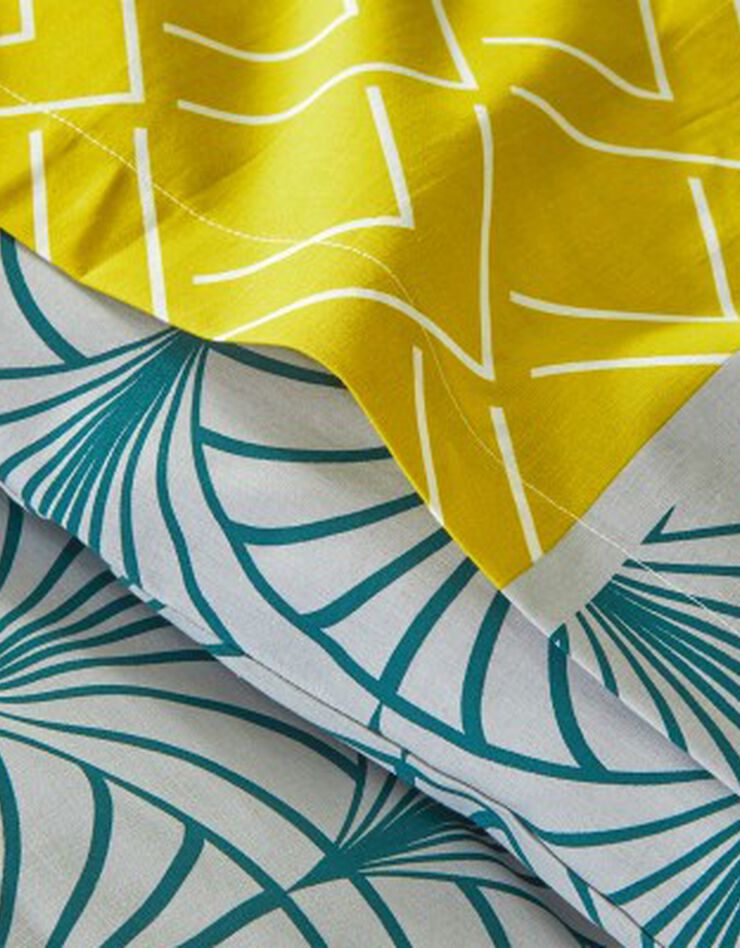 Bedlinnen Eddy in katoen met grafische motieven, groen Bedlinnen Eddy in katoen met grafische motieven, groen, hi-res image number 6