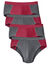 Gesloten slip met hoge taille - set van 4 (rood / grijs)