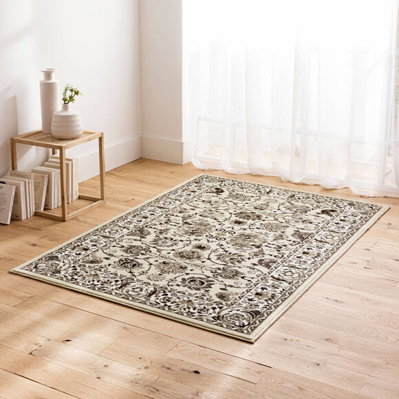 Tapis rectangulaire motifs perse (beige)