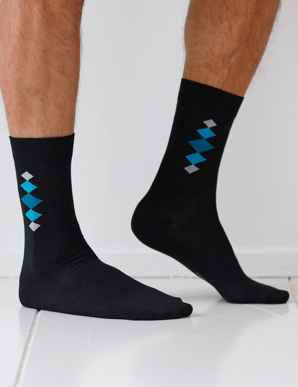 Mi-chaussettes fantaisie - lot de 5 paires (noir)