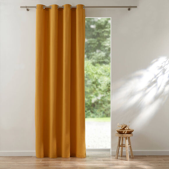 Rideau occultant bachette uni (miel)