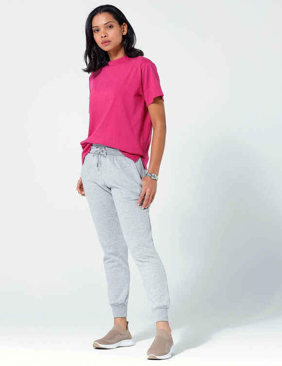 Pantalon jogging en molleton gratté  (gris chiné)