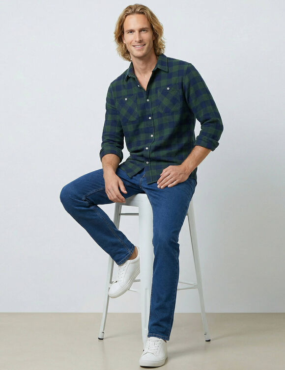 Chemise carreaux flanelle - lot de 3 (cuivre + bleu + vert)