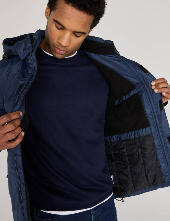 Waterdichte parka met fleece-voering en capuchon (marine)