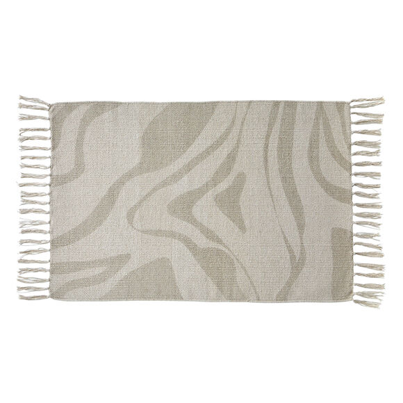 Tapis imprim&eacute; Evald pur coton (naturel)