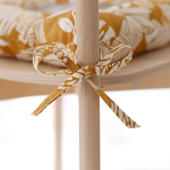 Galette de chaise carrée imprimée - lot de 2 (jaune)